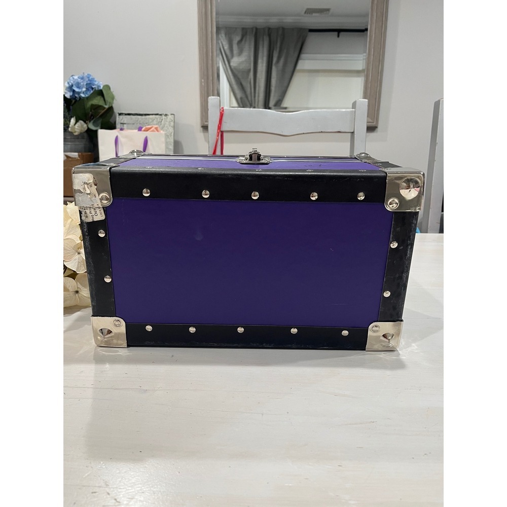 Mini Bunk Trunk camp lock box Purple Storage Box Organizer Keepsake 14 x 8 x 8 - Picture 5 of 12
